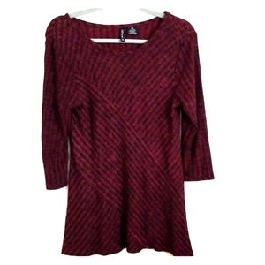 Maroon colored asymmetric women's tunic